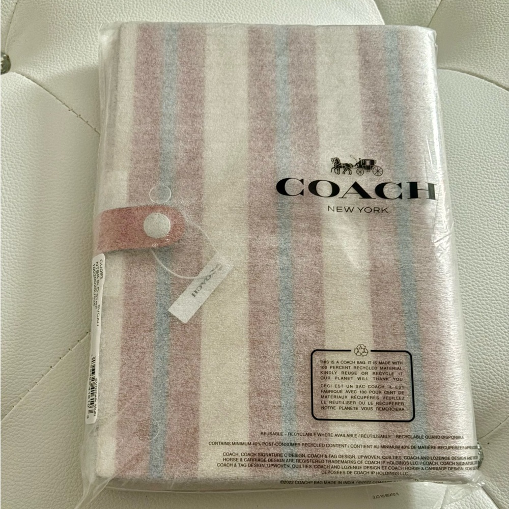 NEW Coach Coated Canvas Chalk Multi Stripe Notebook Journal Diary Agenda - Picture 2 of 15